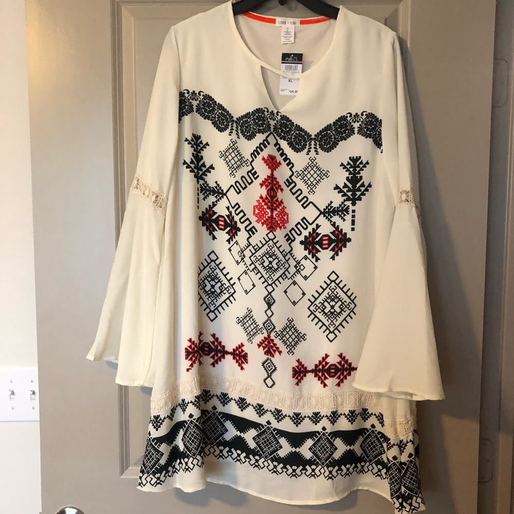 Long Sleeve Cream Dress